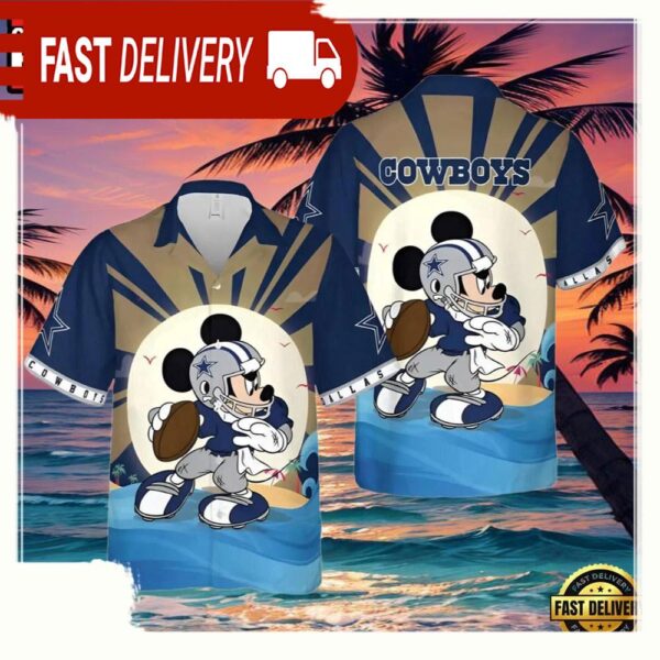 NFL Mickey Dallas Cowboys Hawaiian Shirt - available at - rugbyfanstore.com