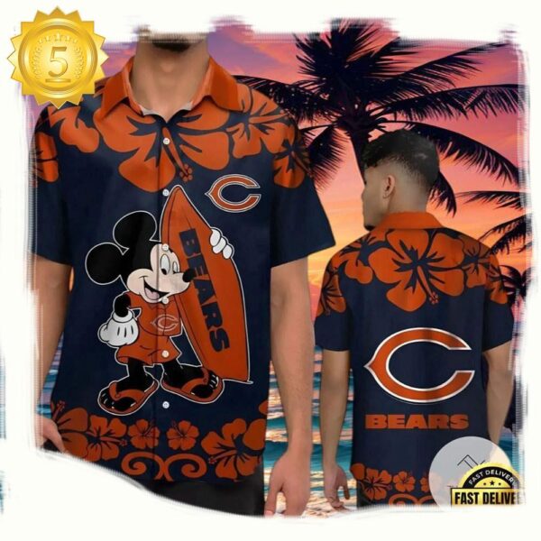 NFL Mickey Mouse Chicago Bears Hawaiian Shirts - available at - rugbyfanstore.com