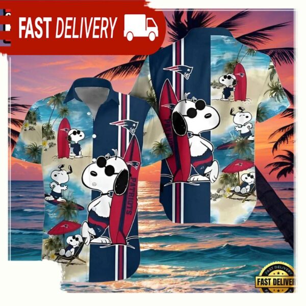 NFL Middily Snoopy New England Patriots Hawaiian Shirt - available at - rugbyfanstore.com