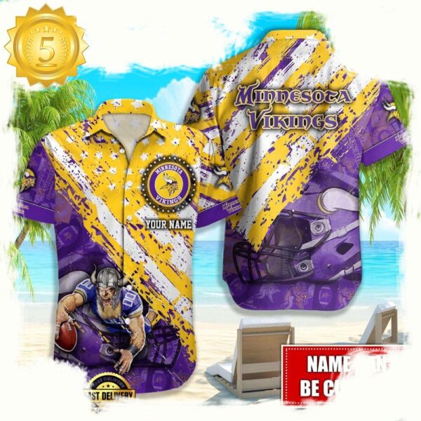 NFL Minnesota Vikings American Flag custom Hawaiian Shirts For Men Women - available at - rugbyfanstore.com