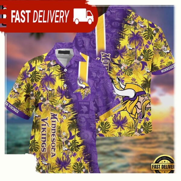 NFL Minnesota Vikings Football Aloha Hawaiian Shirt - available at - rugbyfanstore.com