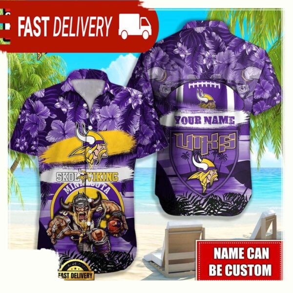 NFL Minnesota Vikings Mascot Football Hawaiian Shirt For Men Women - available at - rugbyfanstore.com