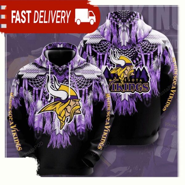 NFL Minnesota Vikings Native Men and Women All Over Print Unisex Hoodie - available at - rugbyfanstore.com