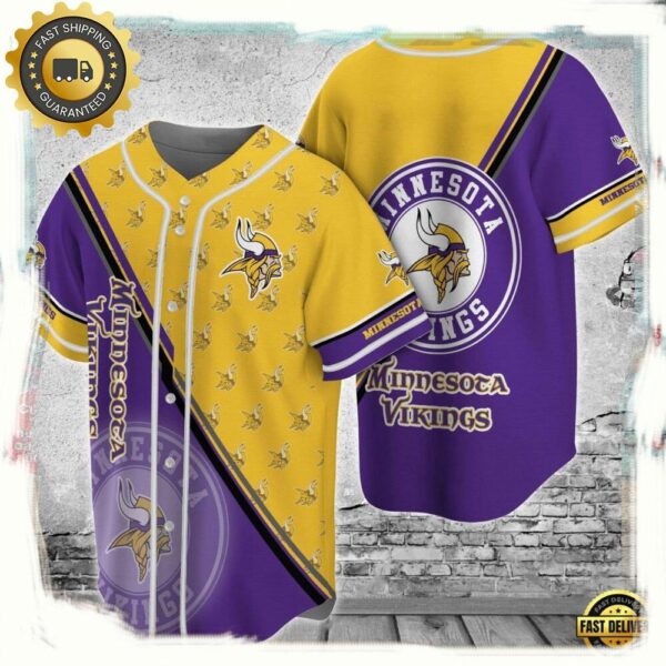 NFL Minnesota Vikings New Design Baseball Jersey Shirt - available at - rugbyfanstore.com