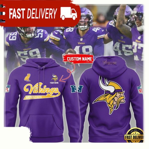 NFL Minnesota Vikings New Design Logo Team Custom New Design 3D Hoodie - available at - rugbyfanstore.com