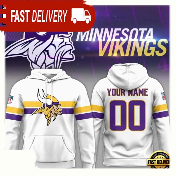 NFL Minnesota Vikings OnWhite Custom New Design 3D Hoodie - available at - rugbyfanstore.com