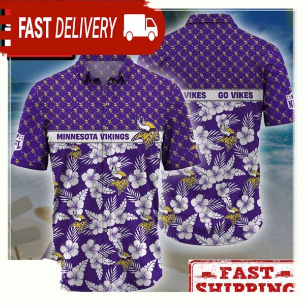 NFL Minnesota Vikings Palm Leaves New Design Hawaiian Shirt - available at - rugbyfanstore.com