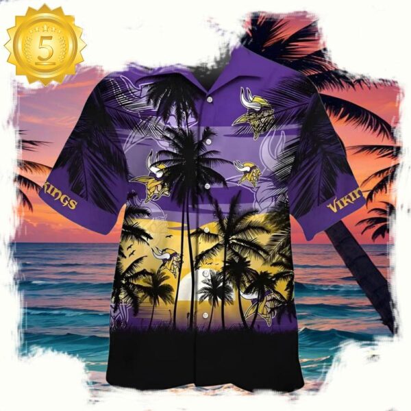 NFL Minnesota Vikings Viking Sunset Hawaiian Shirt - available at - rugbyfanstore.com