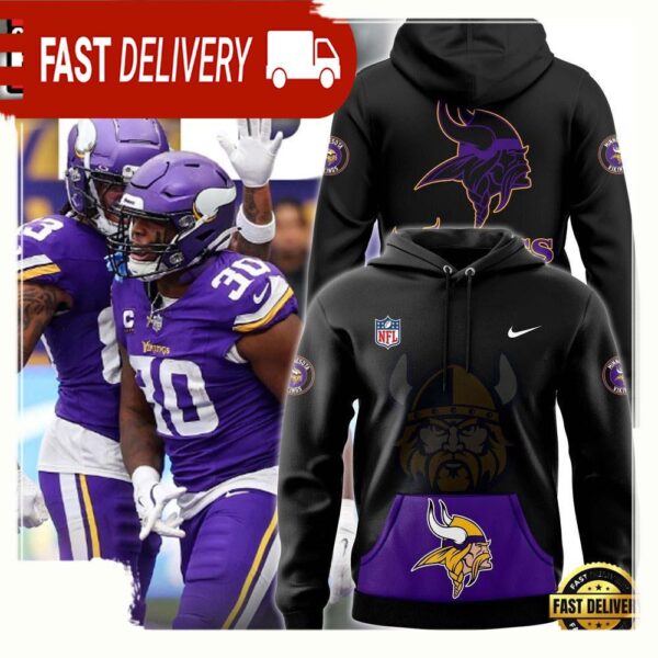 NFL Minnesota Vikings Warrior Vikings Black New Design 3D Hoodie - available at - rugbyfanstore.com