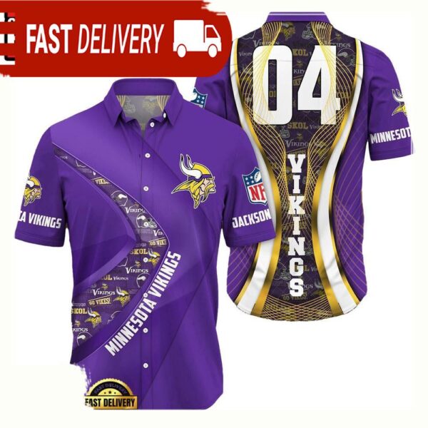 NFL Minnesota VikingsCustom Name Number New Design Hawaiian Shirt For Men Women - available at - rugbyfanstore.com