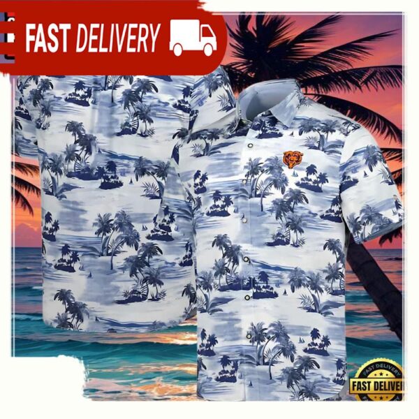 NFL Navy Chicago Bears Hawaiian Shirt Tropical Horizons Butt - available at - rugbyfanstore.com