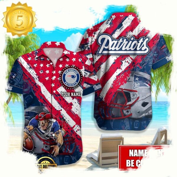 NFL New England Patriots American Flag custom Hawaiian Shirts For Men Women - available at - rugbyfanstore.com