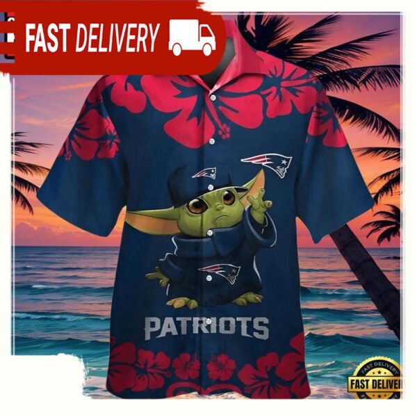 NFL New England Patriots Baby Yoda Hawaiian Shirt - available at - rugbyfanstore.com