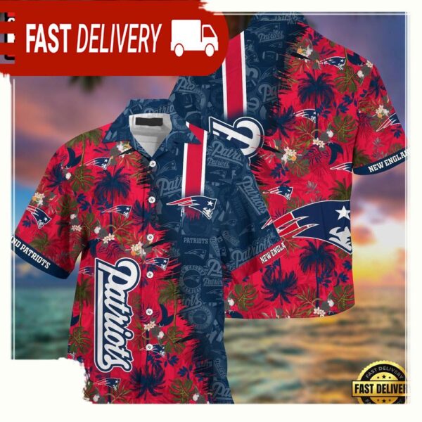 NFL New England Patriots Football Aloha Hawaiian Shirt - available at - rugbyfanstore.com