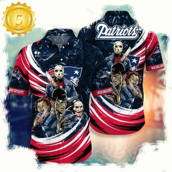 NFL New England Patriots Halloween Horror Movies Hawaiian Shirt For Men Women - available at - rugbyfanstore.com