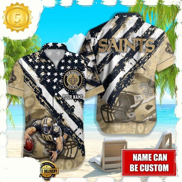 NFL New Orleans Saints American Flag custom Hawaiian Shirts For Men Women - available at - rugbyfanstore.com