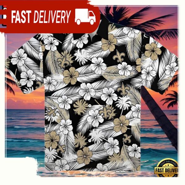 NFL New Orleans Saints Hawaiian Shirt Aloha Tropical - available at - rugbyfanstore.com