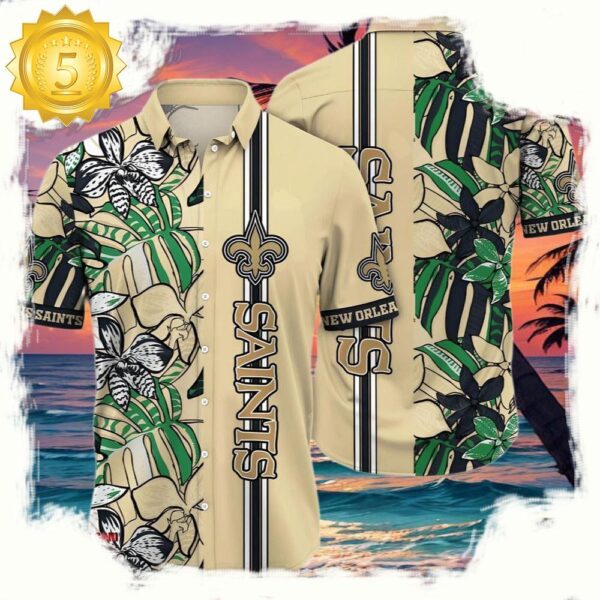 NFL New Orleans Saints Hawaiian Shirt Cheap Flower - available at - rugbyfanstore.com