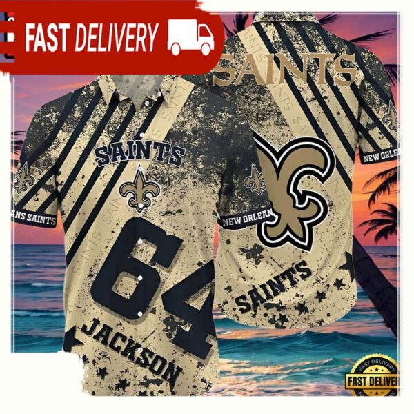 NFL New Orleans Saints Hawaiian Shirt Custom Name And Number - available at - rugbyfanstore.com