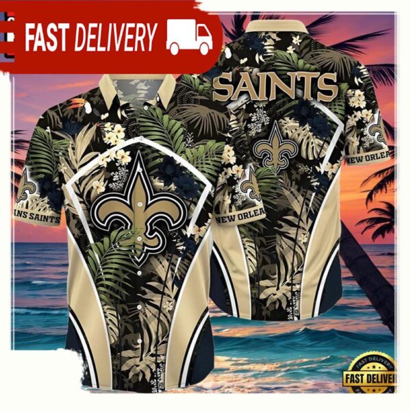 NFL New Orleans Saints Hawaiian Shirt Tropical Paradise - available at - rugbyfanstore.com