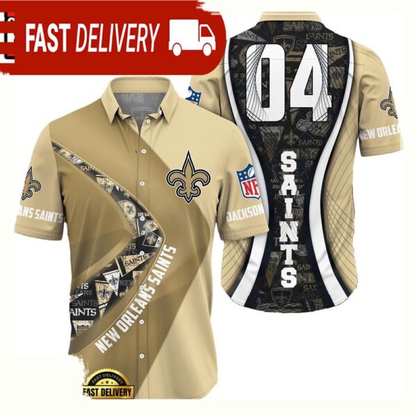 NFL New Orleans SaintsCustom Name Number New Design Hawaiian Shirt For Men Women - available at - rugbyfanstore.com