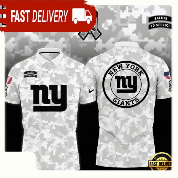 NFL New York Giants Camo 2025 Salute to Service Polo Shirt - available at - rugbyfanstore.com