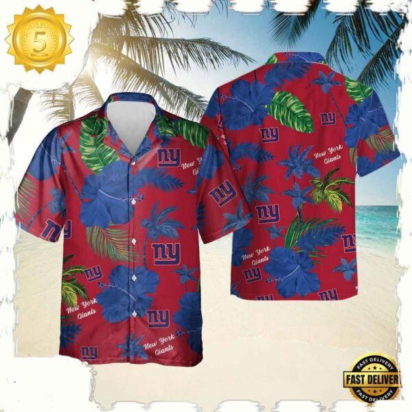 NFL New York Giants Color Hibiscus Hawaiian Shirt For Men Women - available at - rugbyfanstore.com