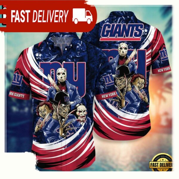 NFL New York Giants Halloween Horror Movies Hawaiian Shirt For Men Women - available at - rugbyfanstore.com