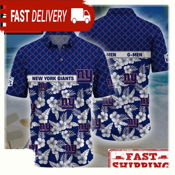 NFL New York Giants Palm Leaves New Design Hawaiian Shirt - available at - rugbyfanstore.com