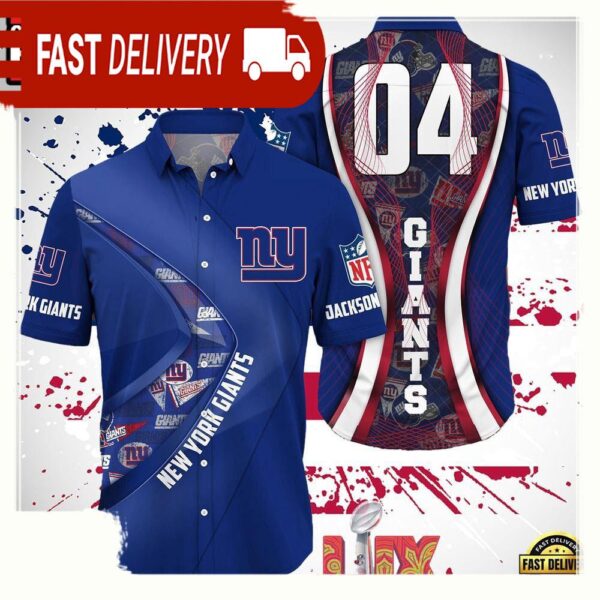 NFL New York Giants Super Bowl LIX 2025 Custom Aloha Hawaiian Shirt - available at - rugbyfanstore.com