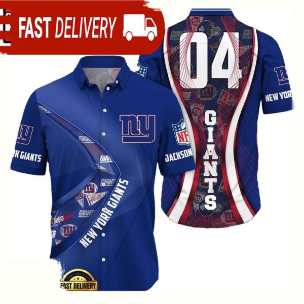 NFL New York GiantsCustom Name Number New Design Hawaiian Shirt For Men Women - available at - rugbyfanstore.com