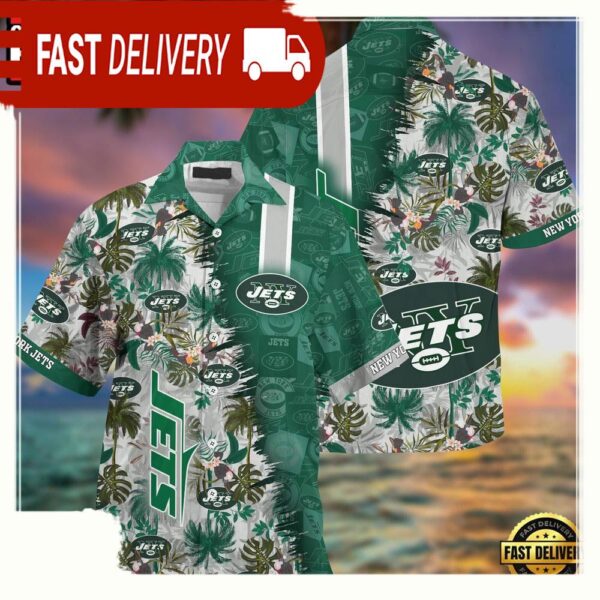 NFL New York Jets Football Aloha Hawaiian Shirt - available at - rugbyfanstore.com