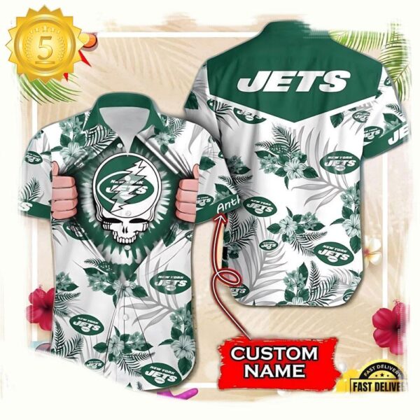 NFL New York Jets Grateful Dead Personalized Unisex Hawaiian Shirt - available at - rugbyfanstore.com