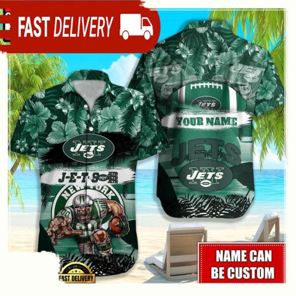 NFL New York Jets Mascot Football Hawaiian Shirt For Men Women - available at - rugbyfanstore.com