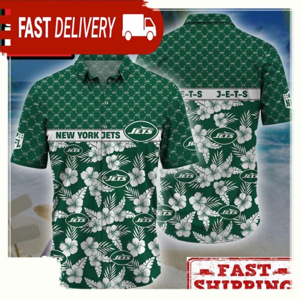 NFL New York Jets Palm Leaves New Design Hawaiian Shirt - available at - rugbyfanstore.com