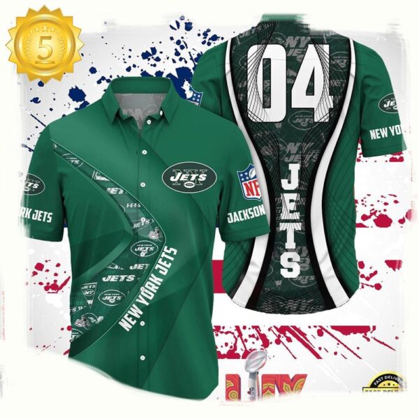 NFL New York Jets Super Bowl LIX 2025 Custom Aloha Hawaiian Shirt - available at - rugbyfanstore.com