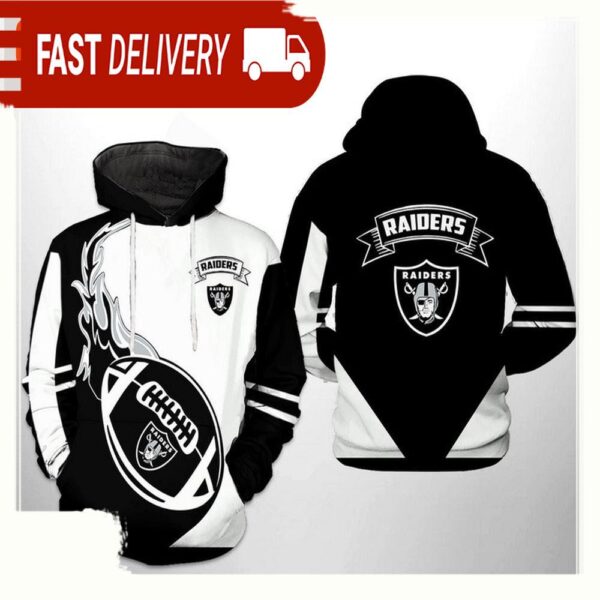 NFL Oakland Raiders Classic All Over Print Unisex Hoodie - available at - rugbyfanstore.com