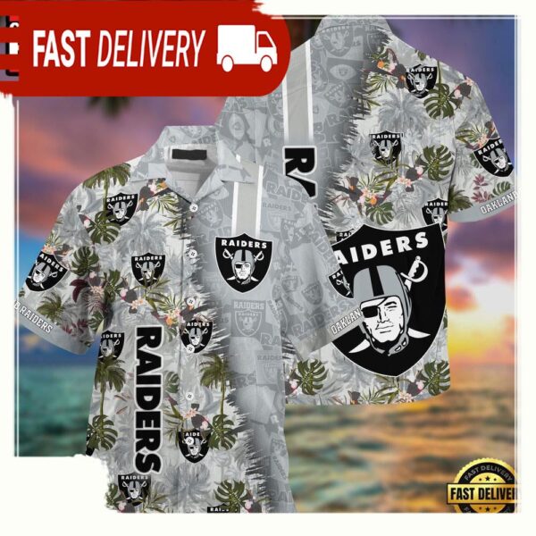 NFL Oakland Raiders Football Aloha Hawaiian Shirt - available at - rugbyfanstore.com