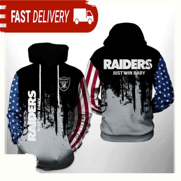 NFL Oakland Raiders Team US All Over Print Unisex Hoodie - available at - rugbyfanstore.com