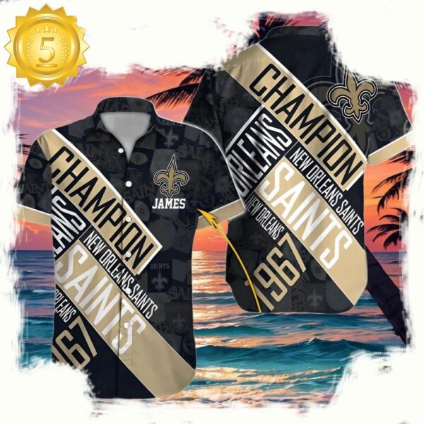 NFL onalized Champion Legacy New Orleans Saints Hawaiian Shirt - available at - rugbyfanstore.com