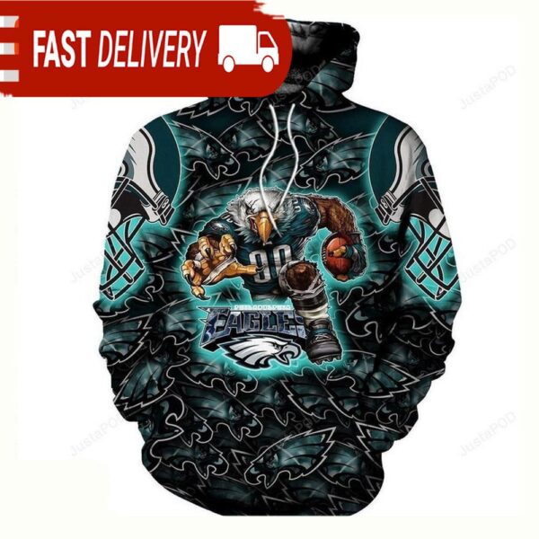 NFL Philadelphia Eagles All Over Print Graphic Men and Women All Over Print Unisex Hoodie - available at - rugbyfanstore.com