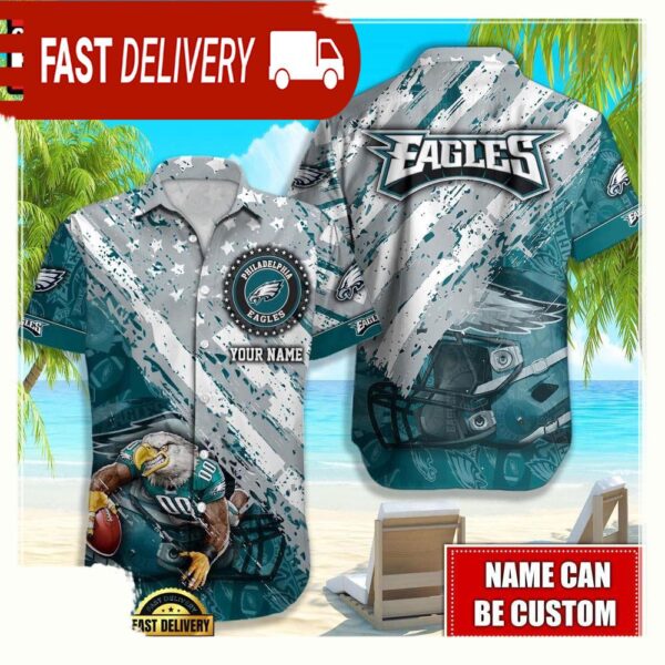 NFL Philadelphia Eagles American Flag custom Hawaiian Shirts For Men Women - available at - rugbyfanstore.com