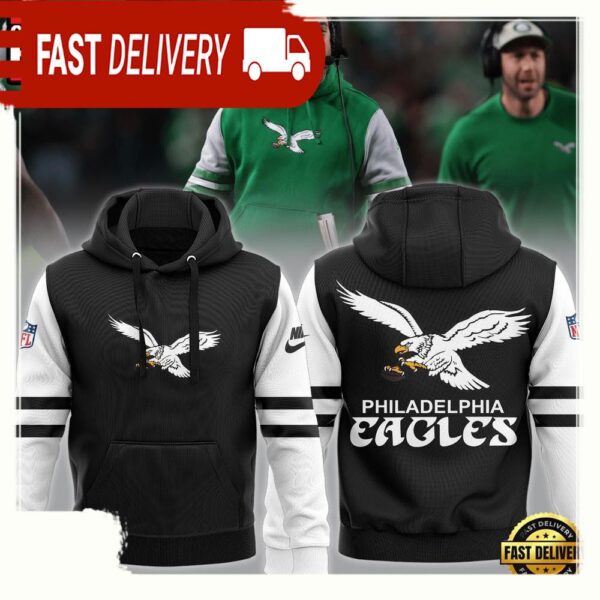 NFL Philadelphia Eagles Coach Nicholas John Sirianni’s Eagles Black New Design 3D Hoodie - available at - rugbyfanstore.com