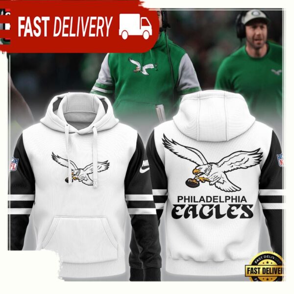 NFL Philadelphia Eagles Football Coach Nicholas John Sirianni’s Eagles White New Design 3D Hoodie - available at - rugbyfanstore.com