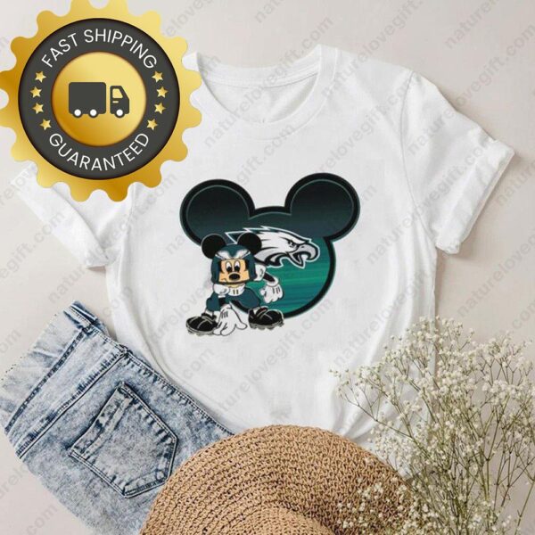 NFL Philadelphia Eagles Mickey Mouse Disney Inspired Super Bowl Football Shirt - available at - rugbyfanstore.com