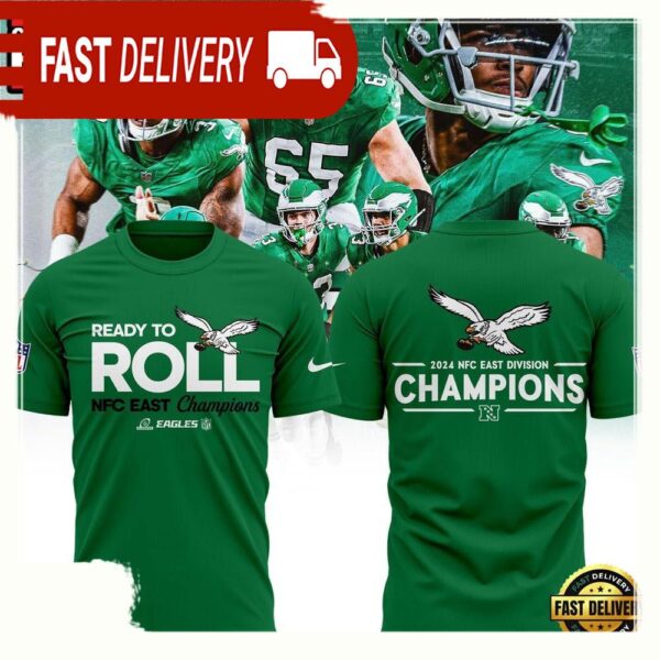 NFL Philadelphia Eagles NFC EAST CHAMPIONS 3D T Shirt - available at - rugbyfanstore.com