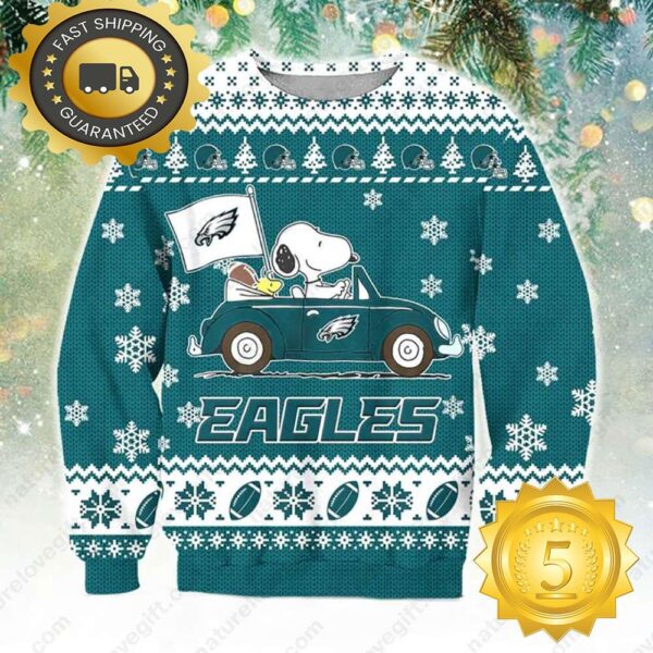 NFL Philadelphia Eagles Snoopy Peanuts Ugly Christmas Sweater - available at - rugbyfanstore.com