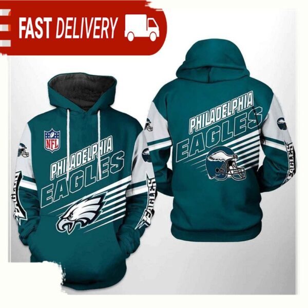 NFL Philadelphia Eagles Team All Over Print Unisex Hoodie - available at - rugbyfanstore.com