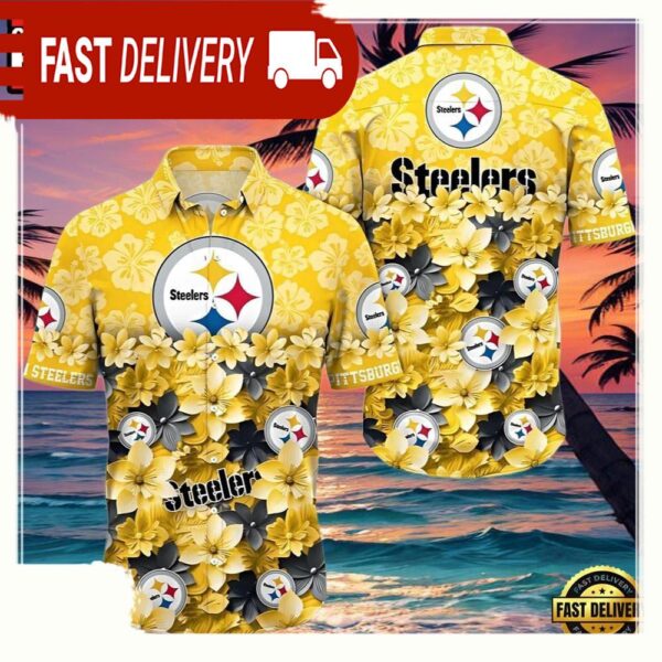 NFL Pittsburgh Steelers Flower Hawaiian Shirt Trending Summer - available at - rugbyfanstore.com