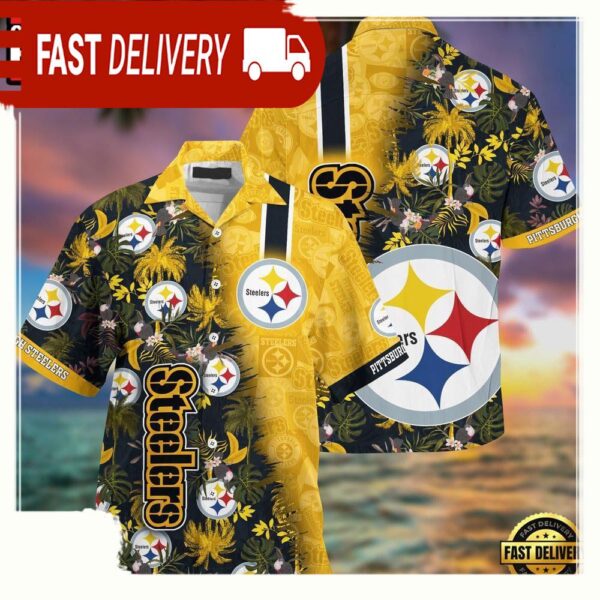 NFL Pittsburgh Steelers Football Aloha Hawaiian Shirt - available at - rugbyfanstore.com